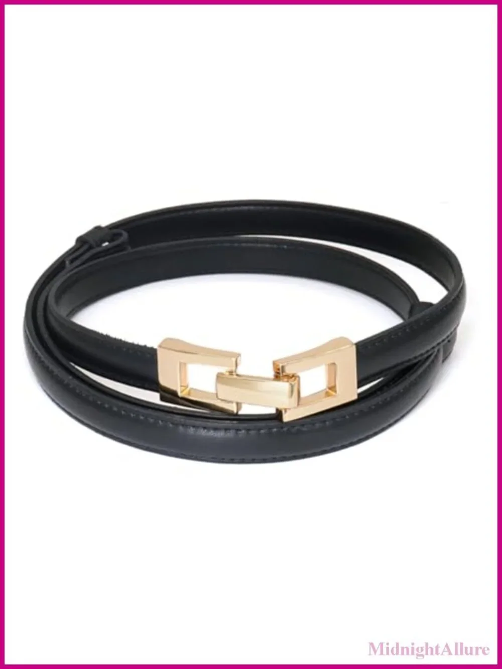 Skinny Faux Leather Belt Thin PU Leather Waist Belt for Dresses Jeans